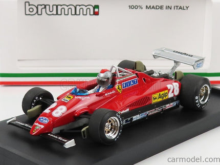 Ferrari F1 126C2 N°28 3. Miesto Italy GP 1982 Mario Andretti - With Driver Figúrka 1:43 Brumm červená