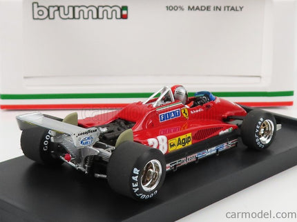Ferrari F1 126C2 N°28 3. Miesto Italy GP 1982 Mario Andretti - With Driver Figúrka 1:43 Brumm červená