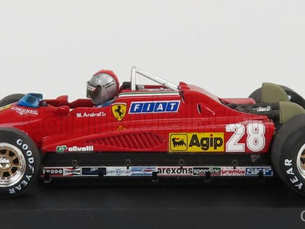 Ferrari F1 126C2 N°28 3. Miesto Italy GP 1982 Mario Andretti - With Driver Figúrka 1:43 Brumm červená