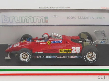 Ferrari F1 126C2 N°28 3. Miesto Italy GP 1982 Mario Andretti - With Driver Figúrka 1:43 Brumm červená