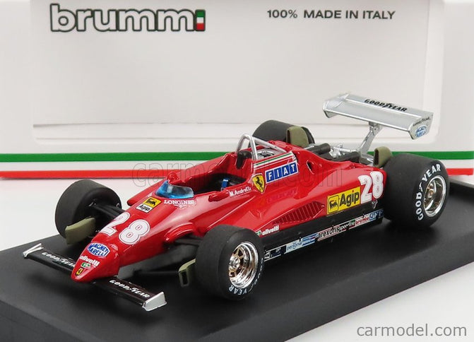 Ferrari F1 126C2 N°28 3. Miesto Italy GP 1982 Mario Andretti 1:43 Brumm červená