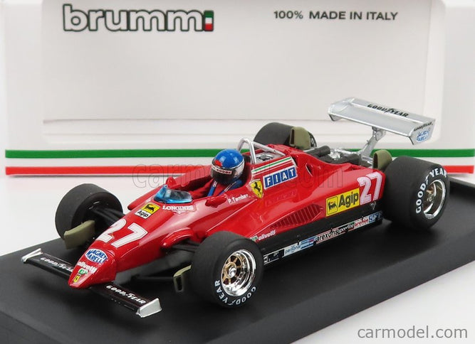 Ferrari F1 126 C2 Italy GP 1982 N°27 Patrick Tambay - With Driver Figúrka 1:43 Brumm červená