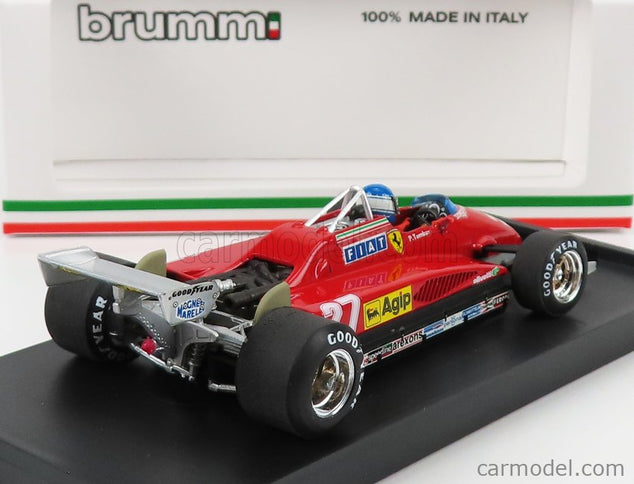 Ferrari F1 126 C2 Italy GP 1982 N°27 Patrick Tambay - With Driver Figúrka 1:43 Brumm červená