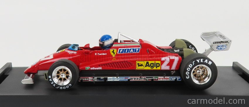 Ferrari F1 126 C2 Italy GP 1982 N°27 Patrick Tambay - With Driver Figúrka 1:43 Brumm červená