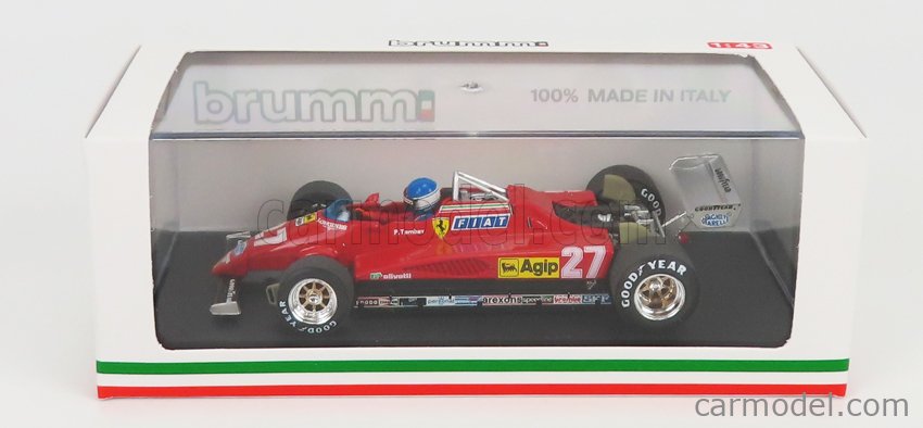Ferrari F1 126 C2 Italy GP 1982 N°27 Patrick Tambay - With Driver Figúrka 1:43 Brumm červená