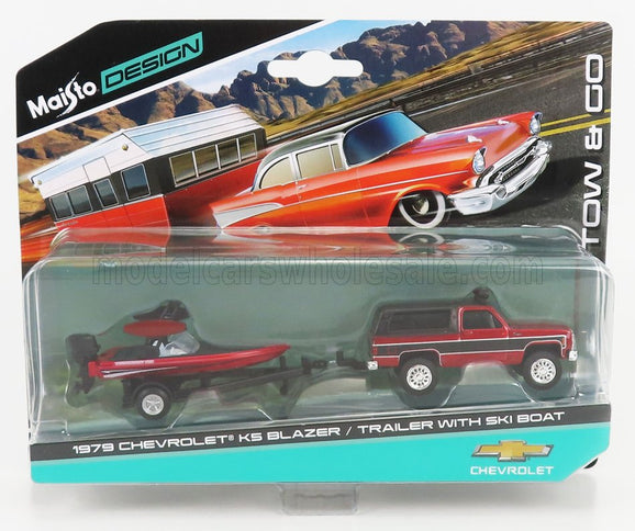 CHEVROLET | BLAZER K5 1979 WITH SKI BOAT AND TRAILER | RED MET