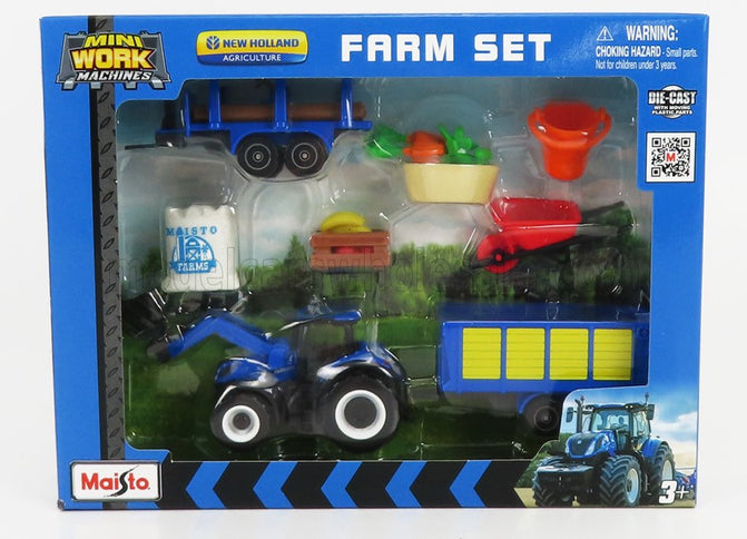 NEW HOLLAND | FARM SET T7-315 TRACTOR WITH ACCESSORIES 2018 | BLUE YELLOW