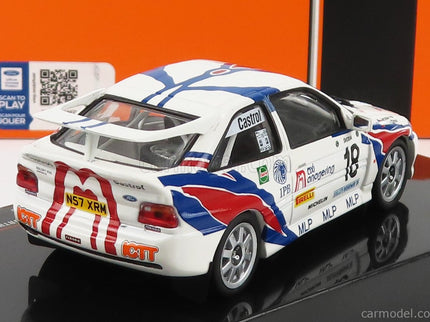 Ford Escort RS Cosworth N°18 Rally Bohemia 1996 V.Blahna - J.Pelc 1:43 IXO Models biela modrá červená