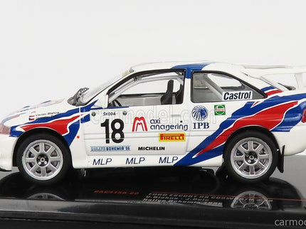 Ford Escort RS Cosworth N°18 Rally Bohemia 1996 V.Blahna - J.Pelc 1:43 IXO Models biela modrá červená