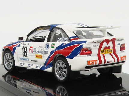 Ford Escort RS Cosworth N°18 Rally Bohemia 1996 V.Blahna - J.Pelc 1:43 IXO Models biela modrá červená