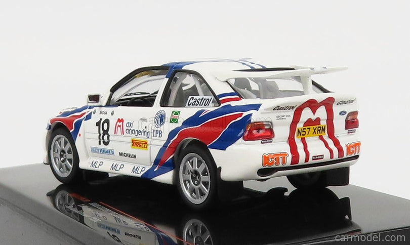 Ford Escort RS Cosworth N°18 Rally Bohemia 1996 V.Blahna - J.Pelc 1:43 IXO Models biela modrá červená