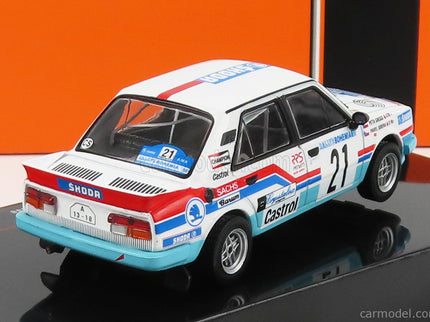 Skoda 130LR N°21 Rally Bohemia 1988 P.Sibera - P.Gross 1:43 IXO Models biela svetlomodrá červená