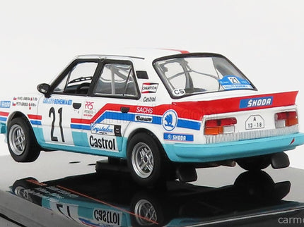 Skoda 130LR N°21 Rally Bohemia 1988 P.Sibera - P.Gross 1:43 IXO Models biela svetlomodrá červená