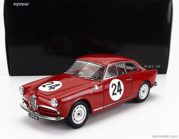 ALFA ROMEO Giulietta SV Sprint Veloce N°24 Targa Florio 1958 N.Todaro - R.Barbato 1:18 Kyosho červená