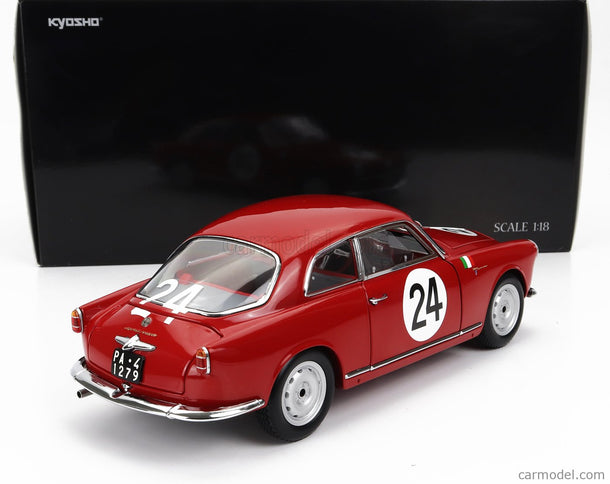 ALFA ROMEO Giulietta SV Sprint Veloce N°24 Targa Florio 1958 N.Todaro - R.Barbato 1:18 Kyosho červená