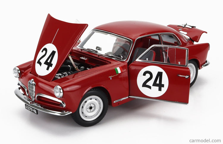 ALFA ROMEO Giulietta SV Sprint Veloce N°24 Targa Florio 1958 N.Todaro - R.Barbato 1:18 Kyosho červená