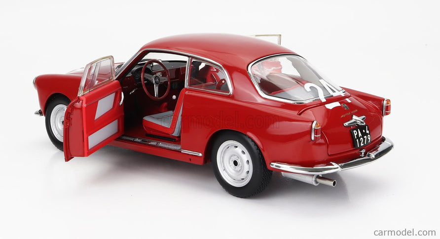 ALFA ROMEO Giulietta SV Sprint Veloce N°24 Targa Florio 1958 N.Todaro - R.Barbato 1:18 Kyosho červená