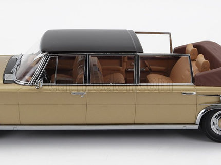 Mercedes Benz S-Class 600 Pullman (W100) Landaulet Semiconvertible 1964 1:18 KK Scale zlatá metalická čierna