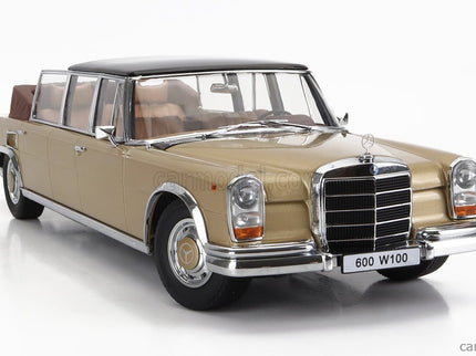 Mercedes Benz S-Class 600 Pullman (W100) Landaulet Semiconvertible 1964 1:18 KK Scale zlatá metalická čierna