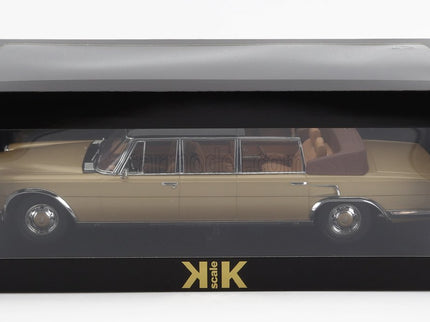 Mercedes Benz S-Class 600 Pullman (W100) Landaulet Semiconvertible 1964 1:18 KK Scale zlatá metalická čierna