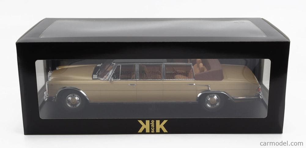 Mercedes Benz S-Class 600 Pullman (W100) Landaulet Semiconvertible 1964 1:18 KK Scale zlatá metalická čierna