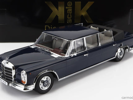 Mercedes Benz S-Class 600 Pullman (W100) Landaulet Semiconvertible 1964 1:18 KK Scale tmavomodrá