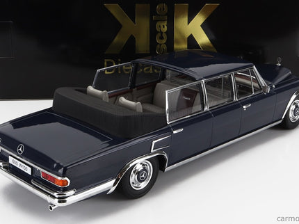 Mercedes Benz S-Class 600 Pullman (W100) Landaulet Semiconvertible 1964 1:18 KK Scale tmavomodrá
