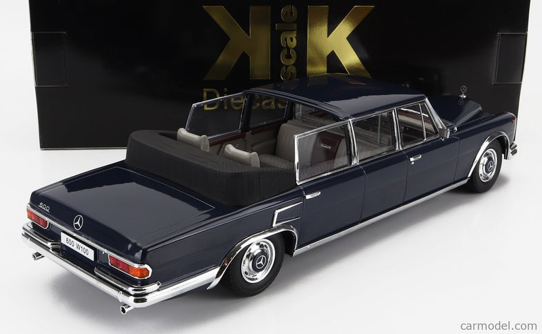 Mercedes Benz S-Class 600 Pullman (W100) Landaulet Semiconvertible 1964 1:18 KK Scale tmavomodrá