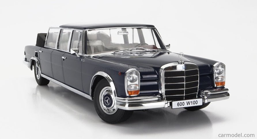 Mercedes Benz S-Class 600 Pullman (W100) Landaulet Semiconvertible 1964 1:18 KK Scale tmavomodrá