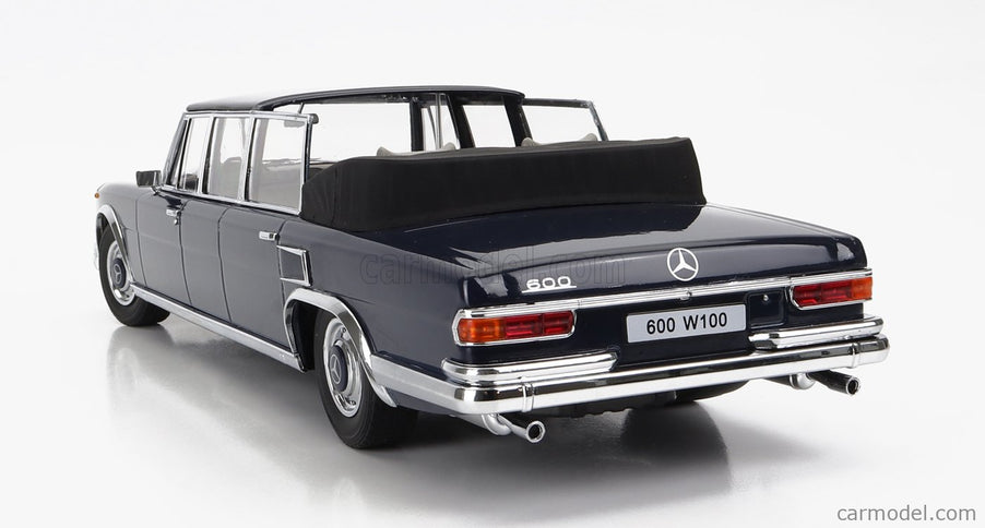 Mercedes Benz S-Class 600 Pullman (W100) Landaulet Semiconvertible 1964 1:18 KK Scale tmavomodrá