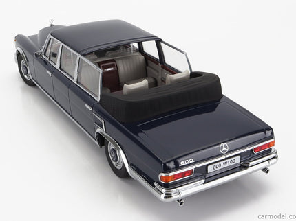 Mercedes Benz S-Class 600 Pullman (W100) Landaulet Semiconvertible 1964 1:18 KK Scale tmavomodrá