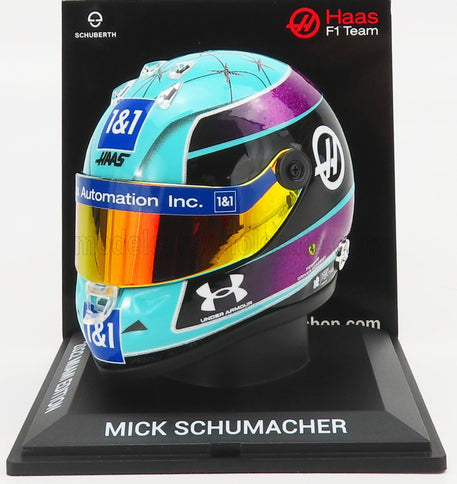 SCHUBERTH HELMET | F1 CASCO HELMET VF-22 TEAM HAAS N 47 MIAMI GP 2022 MICK SCHUMACHER | LIGHT BLUE BLACK