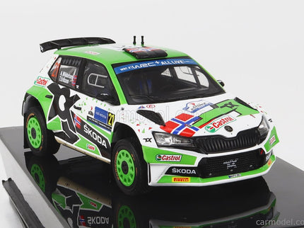Skoda Fabia RALLY2 EVO N°21 Rally Estland 2022 A.Mikkelsen - T.Eriksen 1:43 IXO Models zelená biela čierna