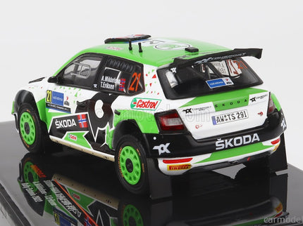 Skoda Fabia RALLY2 EVO N°21 Rally Estland 2022 A.Mikkelsen - T.Eriksen 1:43 IXO Models zelená biela čierna