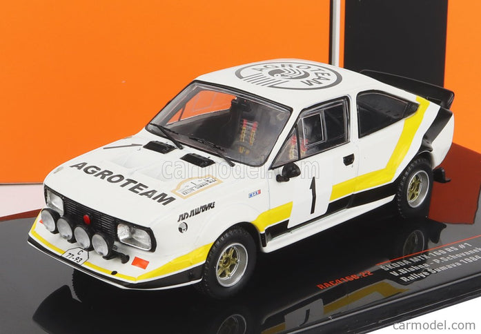 Skoda 160RS Mtx (night Version) N°1 Rally Sumava 1984 V.Blahna - P.Scovanek 1:43 IXO Models biela čierna žltá