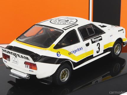 Skoda 160RS Mtx (night Version) N°3 Rally Valasskaa Zima 1984 V.Blahna - P.Scovanek 1:43 IXO Models biela čierna žltá