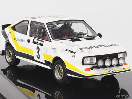 Skoda 160RS Mtx (night Version) N°3 Rally Valasskaa Zima 1984 V.Blahna - P.Scovanek 1:43 IXO Models biela čierna žltá