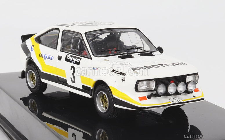 Skoda 160RS Mtx (night Version) N°3 Rally Valasskaa Zima 1984 V.Blahna - P.Scovanek 1:43 IXO Models biela čierna žltá