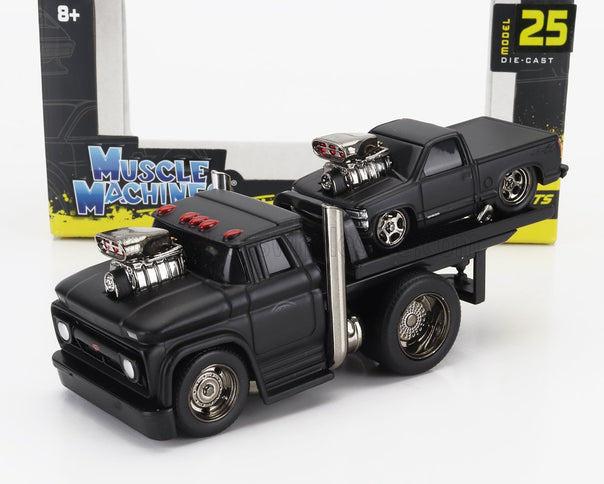 CHEVROLET | C-60 FLATBED CAR TRANSPORTER 1966 WITH 454 SS PICK-UP CUSTOM 1993 | BLACK