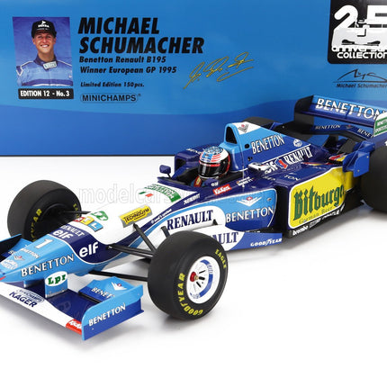 BENETTON | F1 B195 TEAM MILD SEVEN RENAULT N 1 WORLD CHAMPION WINNER EUROPEAN GP 1995 MICHAEL SCHUMACHER | BLUE YELLOW