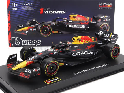 RED BULL | F1  RB19 TEAM ORACLE RED BULL RACING N 1 WORLD CHAMPION SEASON 2023 MAX VERSTAPPEN - CON PILOTA E VETRINA - WITH PILOT AND SHOWCASE | MATT BLUE