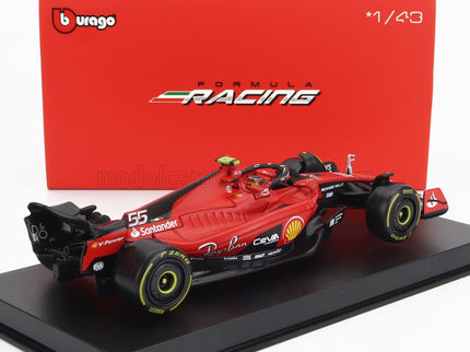 FERRARI | F1  SF-23 TEAM SCUDERIA FERRARI N 55 SEASON 2023 CARLOS SAINZ - WITH PILOT AND SHOWCASE - EXCLUSIVE CARMODEL | RED BLACK