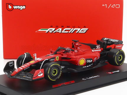 FERRARI | F1  SF-23 TEAM SCUDERIA FERRARI N 16 SEASON 2023 CHARLES LECLERC - WITH PILOT AND SHOWCASE - EXCLUSIVE CARMODEL | RED BLACK