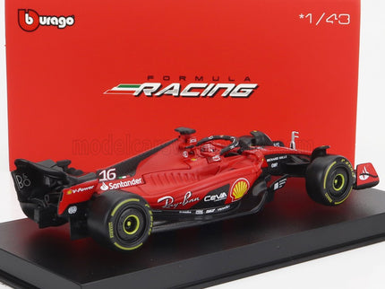FERRARI | F1  SF-23 TEAM SCUDERIA FERRARI N 16 SEASON 2023 CHARLES LECLERC - WITH PILOT AND SHOWCASE - EXCLUSIVE CARMODEL | RED BLACK