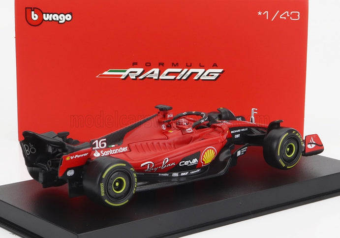 FERRARI | F1  SF-23 TEAM SCUDERIA FERRARI N 16 SEASON 2023 CHARLES LECLERC - WITH PILOT AND SHOWCASE - EXCLUSIVE CARMODEL | RED BLACK