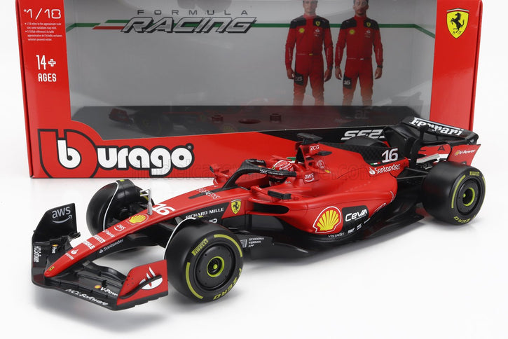 FERRARI | F1  SF-23 TEAM SCUDERIA FERRARI N 16 SEASON 2023 CHARLES LECLERC - EXCLUSIVE CARMODEL | RED BLACK