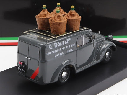 Fiat 500B Furgone Van Veicolo Commerciale Pubblicitario Produzione Vini Tipici G.Rossi E Figli 1941 1:43 Brumm sivá