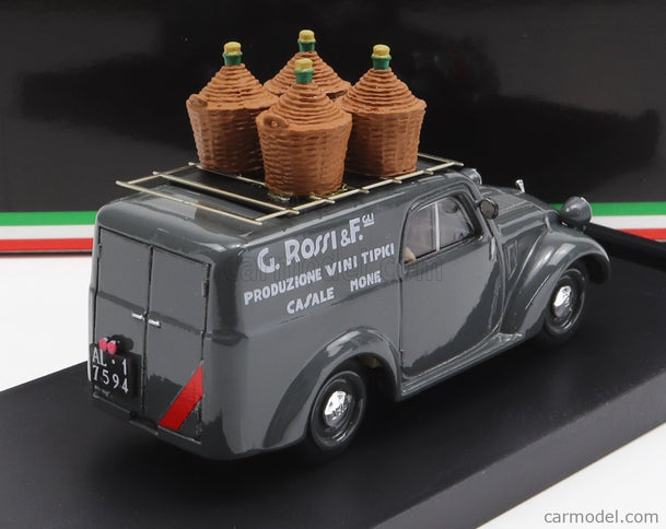 Fiat 500B Furgone Van Veicolo Commerciale Pubblicitario Produzione Vini Tipici G.Rossi E Figli 1941 1:43 Brumm sivá