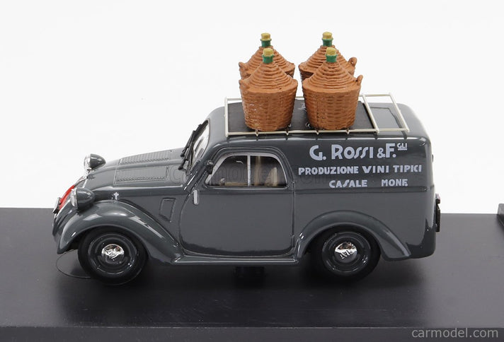 Fiat 500B Furgone Van Veicolo Commerciale Pubblicitario Produzione Vini Tipici G.Rossi E Figli 1941 1:43 Brumm sivá