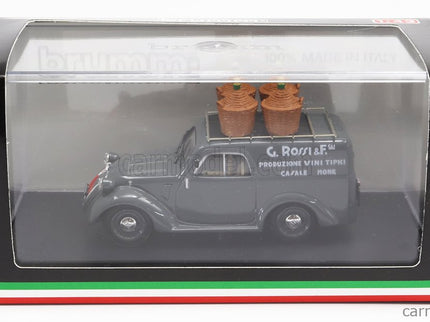 Fiat 500B Furgone Van Veicolo Commerciale Pubblicitario Produzione Vini Tipici G.Rossi E Figli 1941 1:43 Brumm sivá